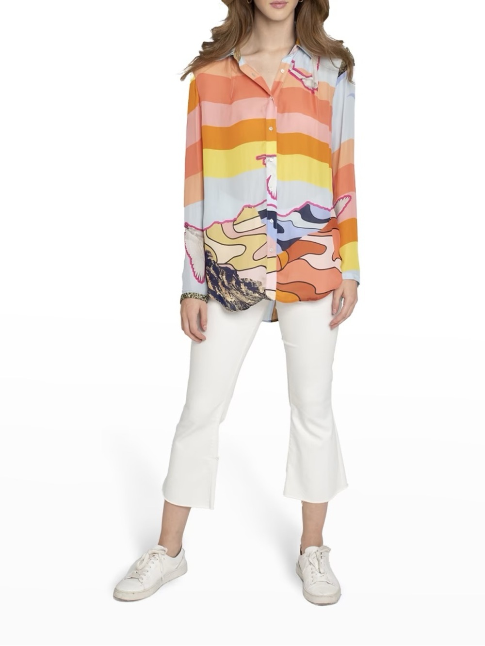 Nicole Miller My Happy Place Graphic Boyfriend Top - Small